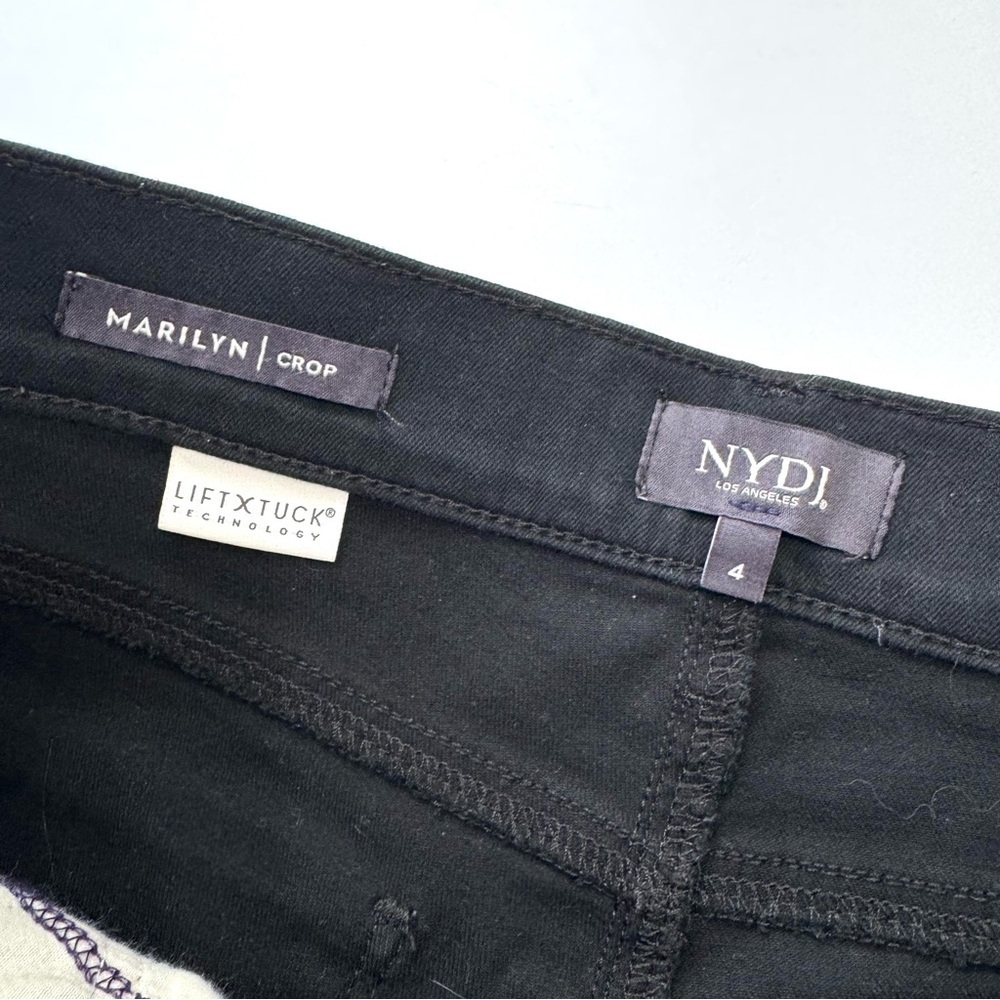 NYDJ Women’s Sz 4 Black MARILYN CROP Denim Jeans Lift Tuck Technology Casual - Picture 5 of 11
